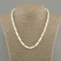 Mother-of-Pearl Necklace with Cylindrical Beads, 15×6 mm, 45 cm length ± with clasp