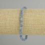 Bracelet with Faceted Kyanite Cube Beads, 4x4 mm, Length 18 cm ± Stretch
