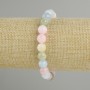 Morganite Bracelet with Smooth Beads, 8.5 mm diameter, 18 cm length, stretch