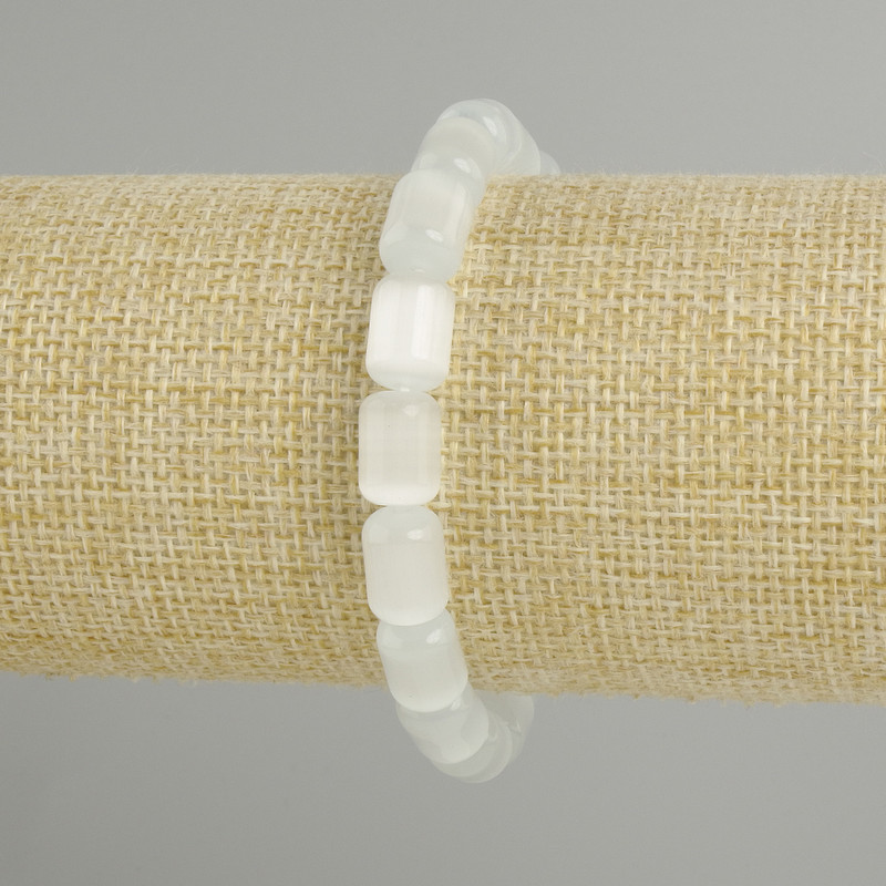 Cat's Eye Cylindrical Bracelet, diameter 10×8 mm, length 18 cm ± stretch