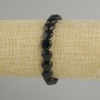 Black Agate Heart-Shaped Bracelet, 10 mm Beads, 18 cm Length, Stretch