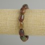Agate Barrel Bracelet, 14×10 mm barrel beads, 18 cm length, elastic