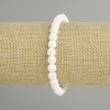 White Lava Bracelet, 6 mm Beads, 18 cm Length, Stretch