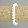 White Lava Bracelet, 8 mm Beads, 18 cm Length, Stretch