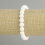 White Lava Bracelet, 8 mm Beads, 18 cm Length, Stretch