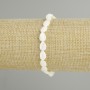 Bracelet with Mother-of-Pearl Leaves, 9×6 mm beads, length 18 cm +/-, stretch