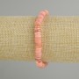Bracelet with Scapharca shell rondelles, 6x2 mm, length 18 cm, stretch