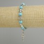 Bracelet Turquoise smooth bead 8mm, length 18 cm with inlays and cross pendant