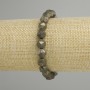 Pyrite bracelet with faceted beads, 8×7 mm, 18 cm stretch