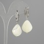 Earrings with Mother-of-Pearl Shell 20×18 mm ±, length approx. 40 mm ±, silver-tone metal