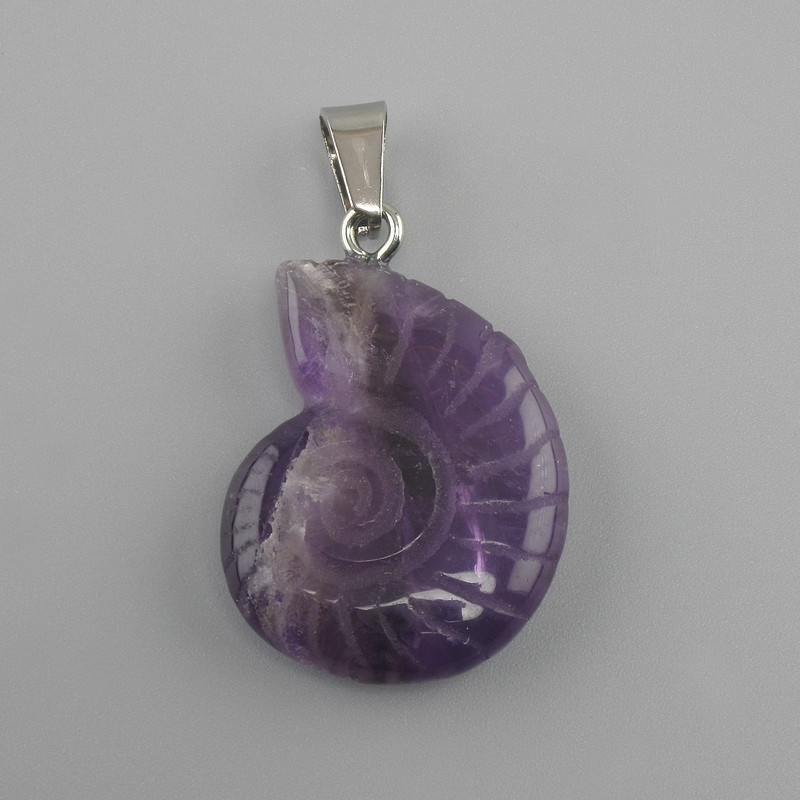 Pendant 'Snail' Amethyst 20×27×35 mm+