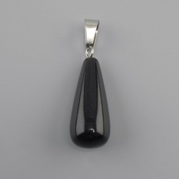 Drop Pendant Black Agate 10x26x36 mm+