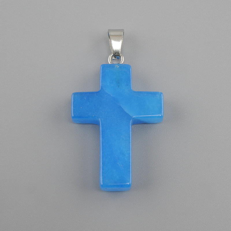 Pendant Cross Aquamarine 18×26×34 mm+
