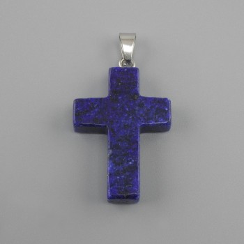 Cross Pendant Lapis Lazuli 18×26×34 mm+