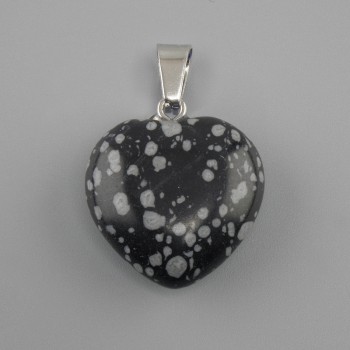 Heart Pendant Snow Obsidian 20x20x28mm+