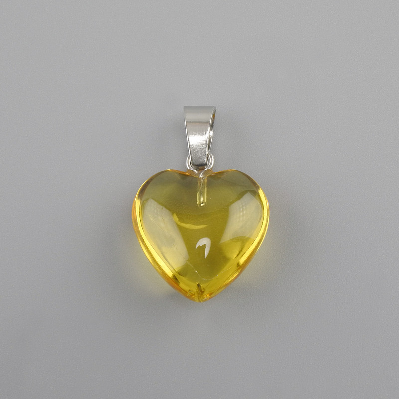 Heart-shaped pendant made of tinted glass 16×16×25 mm+