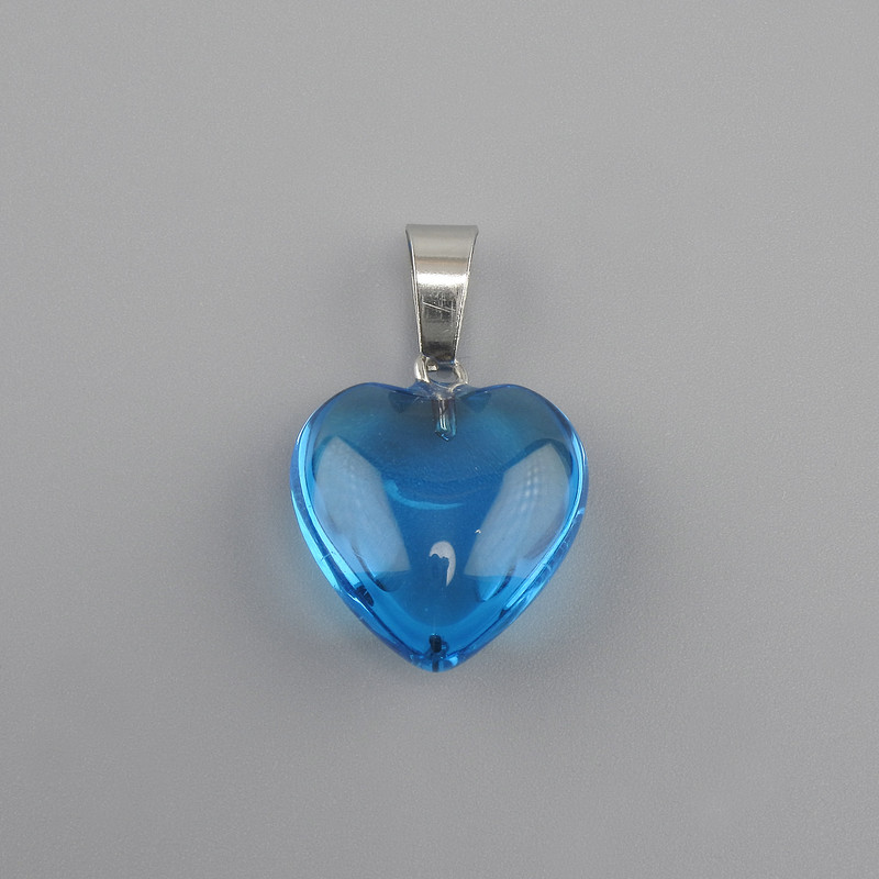 Heart Pendant with Tinted Glass 16×16×25 mm+
