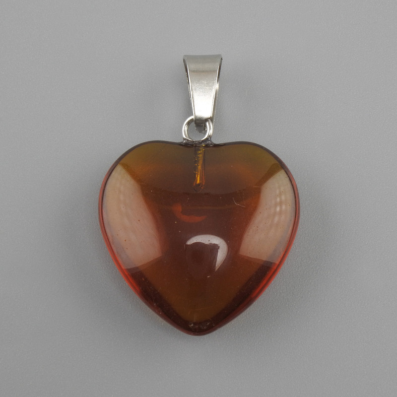 Pendant 'Heart' made of tinted glass 16×16×25 mm+