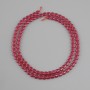 Ruby Beads (Corundum) Heart, 4 mm diameter ±, cord length 39 cm ±