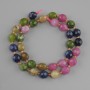 Tourmaline Beads, Faceted Grain, diameter 10×9mm±, seed beads 3mm±, thread length 38cm±
