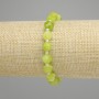 Peridot Bracelet Faceted Diamond-Shape Olivine, 7-8x7-7 mm diamond facets, 5 mm+- seed beads, length 18 cm+- stretch