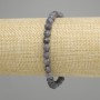 Bracelet Sapphire, faceted round beads, diameter 6mm±, length 18cm± stretchy