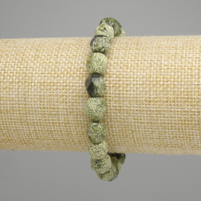 Serpentine bracelet multistrand facets, diameter 9-10x8-9mm ±, length 18cm ± stretch