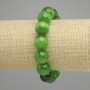 Bracelet Green Cat's Eye Smooth Bead, diameter 13.5mm±, length 18cm± Stretch