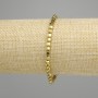 Hematite Bracelet Faceted 4x4mm+ Golden color, length 18cm+ stretch
