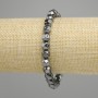 Hematite Bead- Faceted Round 7mm Bracelet, Stretch, 18cm