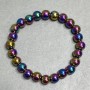 Hematite Bracelet Smooth Round Beads 8mm +-, length 18cm +- stretch
