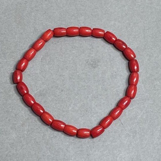 Coral Bracelet Barilo 7x5 mm, stretch, length 18 cm