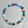 Bracelet Assorted Aquamarine, Aventurine, Agate Bead 6mm ±, length 18cm ±, stretch