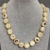 Fossilized Coral Bead Necklace, Cut 14x7.5 mm ±, length 50 cm ± with clasp