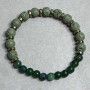 Bracelet Lava Bead 8mm+- Agate Chrysoprase Bead 6mm+-, length 18cm +- stretch