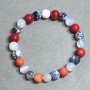 Chalcedony Agate Coral Bead 8mm Bracelet, 18cm, stretch