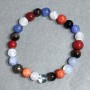 Bracelet Opal Glass Agate Coral Bead 8mm+-, length 18cm +- stretch