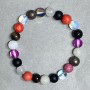 Bracelet Opal Glass AGATE Coral Bead 8mm+-, length 18cm +- stretch