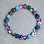 Opal Glass Agate Turquoise Bead Bracelet 8mm+, stretched, 18cm length