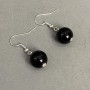 Agate Bead Earrings, Smooth Sphere 12 mm, +/- length 30 mm +/-