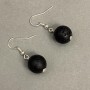 Lava Earrings Smooth Sphere 12mm +-, length 32mm+-