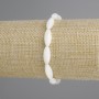 Mother-of-P pearl bead bracelet, grain shape, diameter 15×6 mm, stretchy, length 18 cm