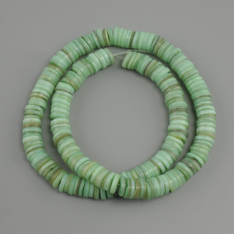 Scarfarka shell beads Rondelle 8x1.5-2 mm diameter, 38 cm length on thread