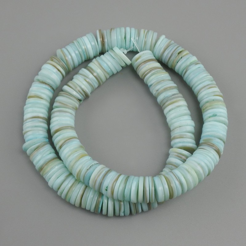 Shell Scar Scarfin Scarfa Rondelle Beads, diameter 10x1.5-2mm±, length 39cm± on fishing line