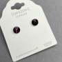 Stud Earrings with Purple Crystal Xuping Rhodium Plated, 6mm diameter ±
