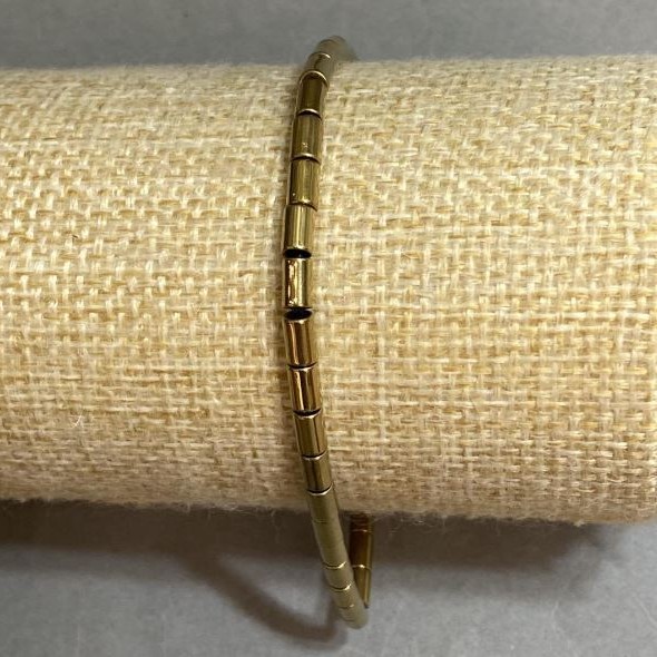 Hematite bracelet cylinder 5x3mm+-, length 18cm+- stretch