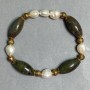 Pearl bracelet 7-9x7-8mm Jasper grain 20x10mm +-, length 18cm stretch