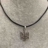 Trident pendant 25x15mm± silver-toned metal on an eco-leather cord, length 60 cm +5 cm chain