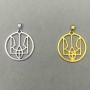 Trident pendant in a circle, diameter 25 mm ±, length 32 mm ±, silver-toned or gold-toned metal
