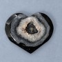 Agate heart souvenir with geode 52×64 mm ± weight 87 grams